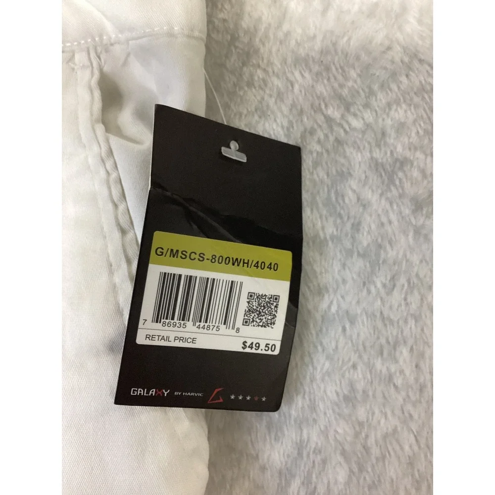 Galaxy by Harvic Mens White Flat Front Casual Shorts G/MSCS-800WH Size 40
